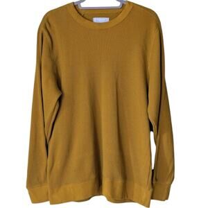 Everlane Men's Crew Neck Long Sleeve Organic Cotton Henley Size Large